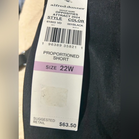 Alfred Dunner Women's Plus Wide Leg Pant Black With Pockets Size 22W NWT - Picture 8 of 9